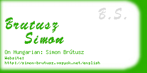 brutusz simon business card